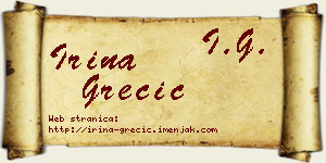 Irina Grečić vizit kartica